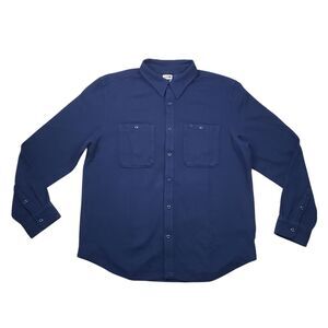 NWT The North Face Valley Twill Flannel Shirt Mens XL Navy Blue Long Sleeve